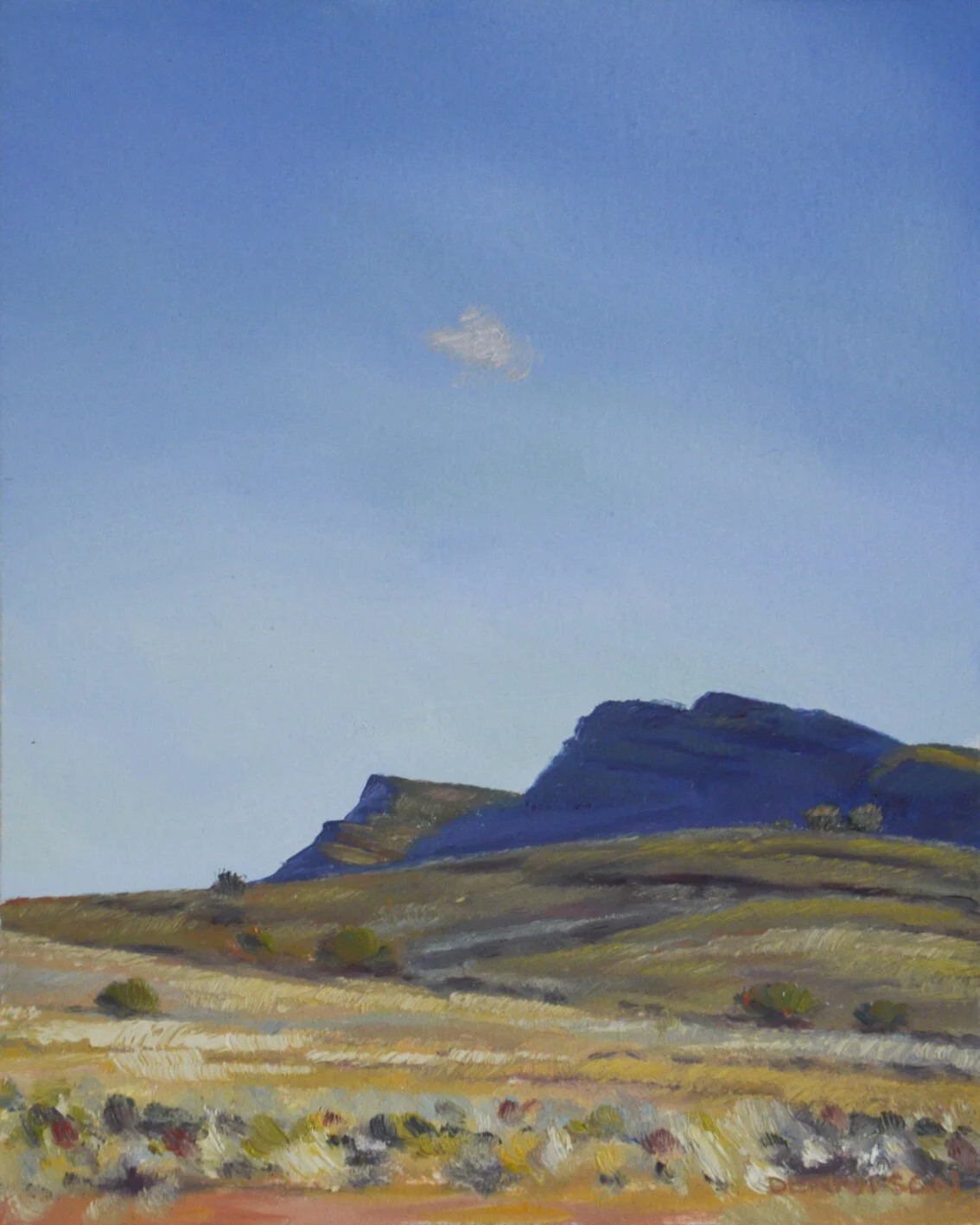 Flinders Ranges 10Oil on Paper, framed, 15.9 x 12.7cm, SOLD