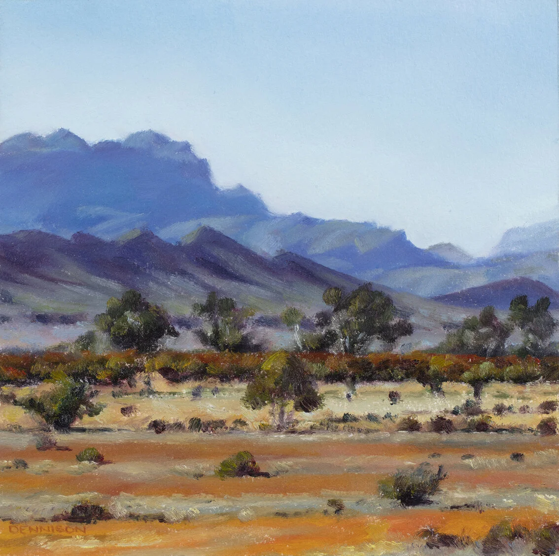 Flinders Ranges 13Oil on Paper, framed, 15.9 x 15.9cm, SOLD
