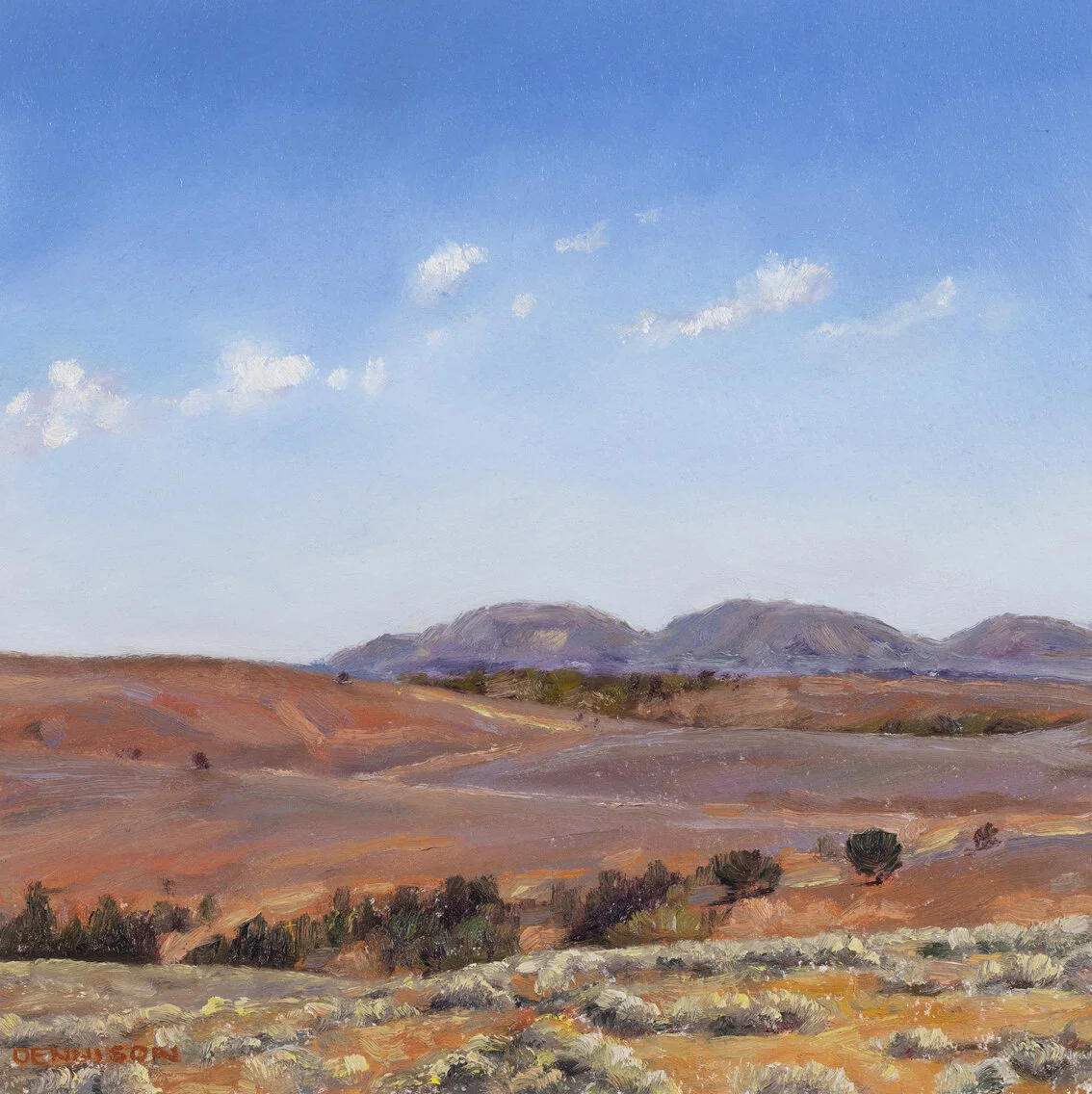 Flinders Ranges 14Oil on Paper, framed, 15.9 x 15.9cm, SOLD