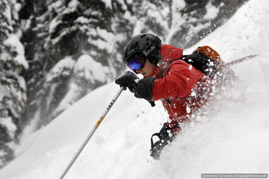 Yours truly loving this powder day at Chatter Creek Cat Skiing over New Year's 2010.