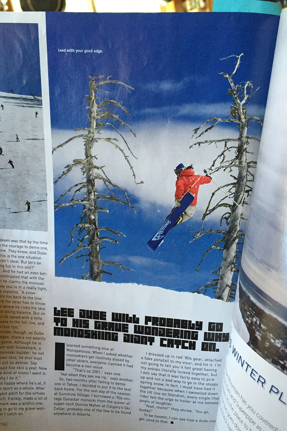 Lee Dube hucking air for a magazine shoot.