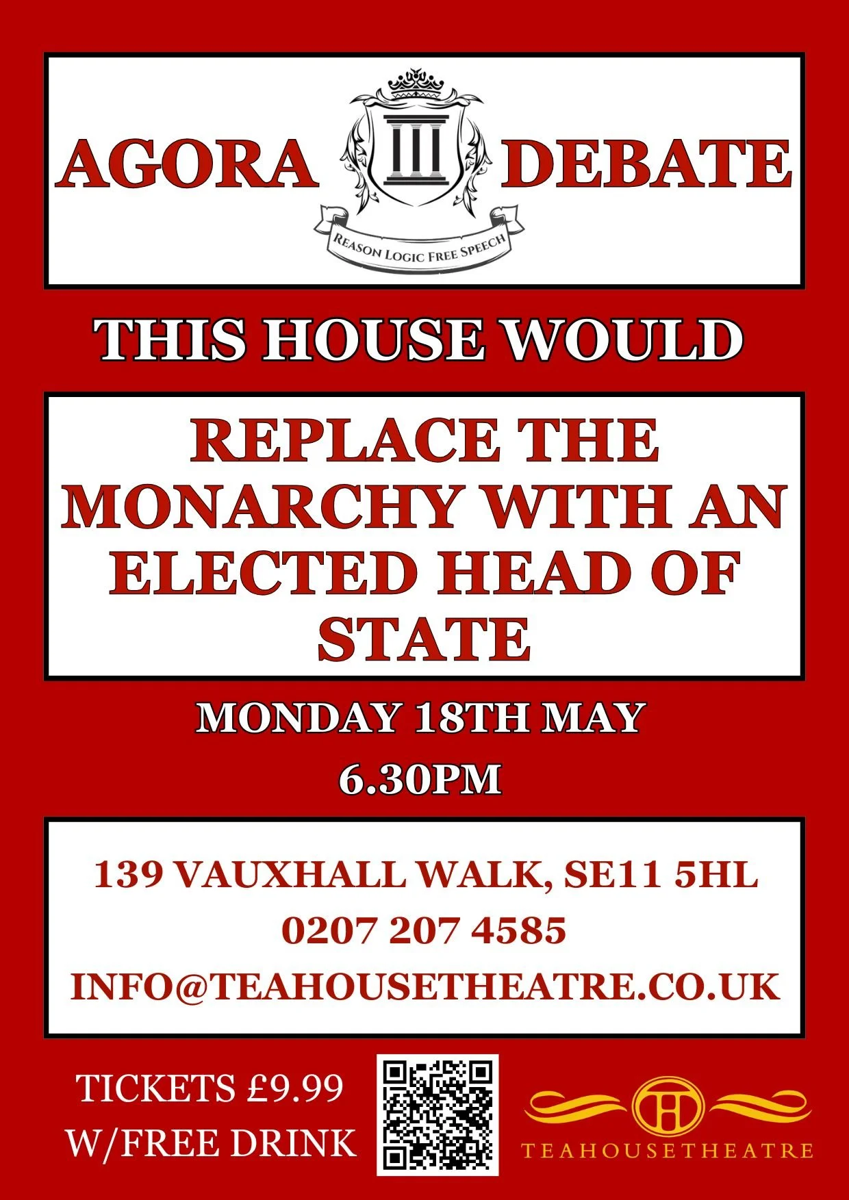 Debate &amp; FREE DRINK: Replace Monarchy with Elected Head of State - w/Graham Smith, CEO Republic