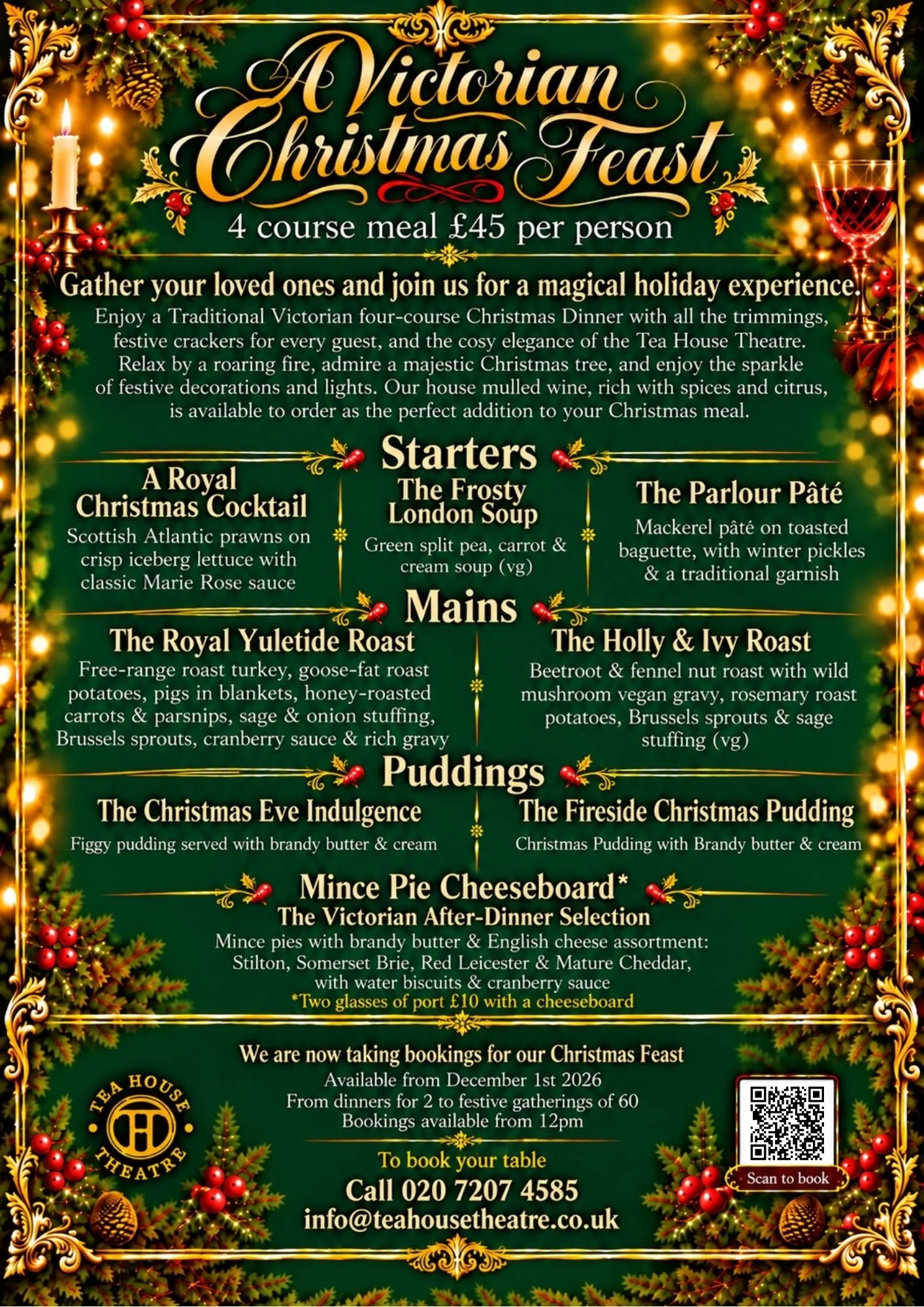 A Victorian 4 Course Christmas Meal