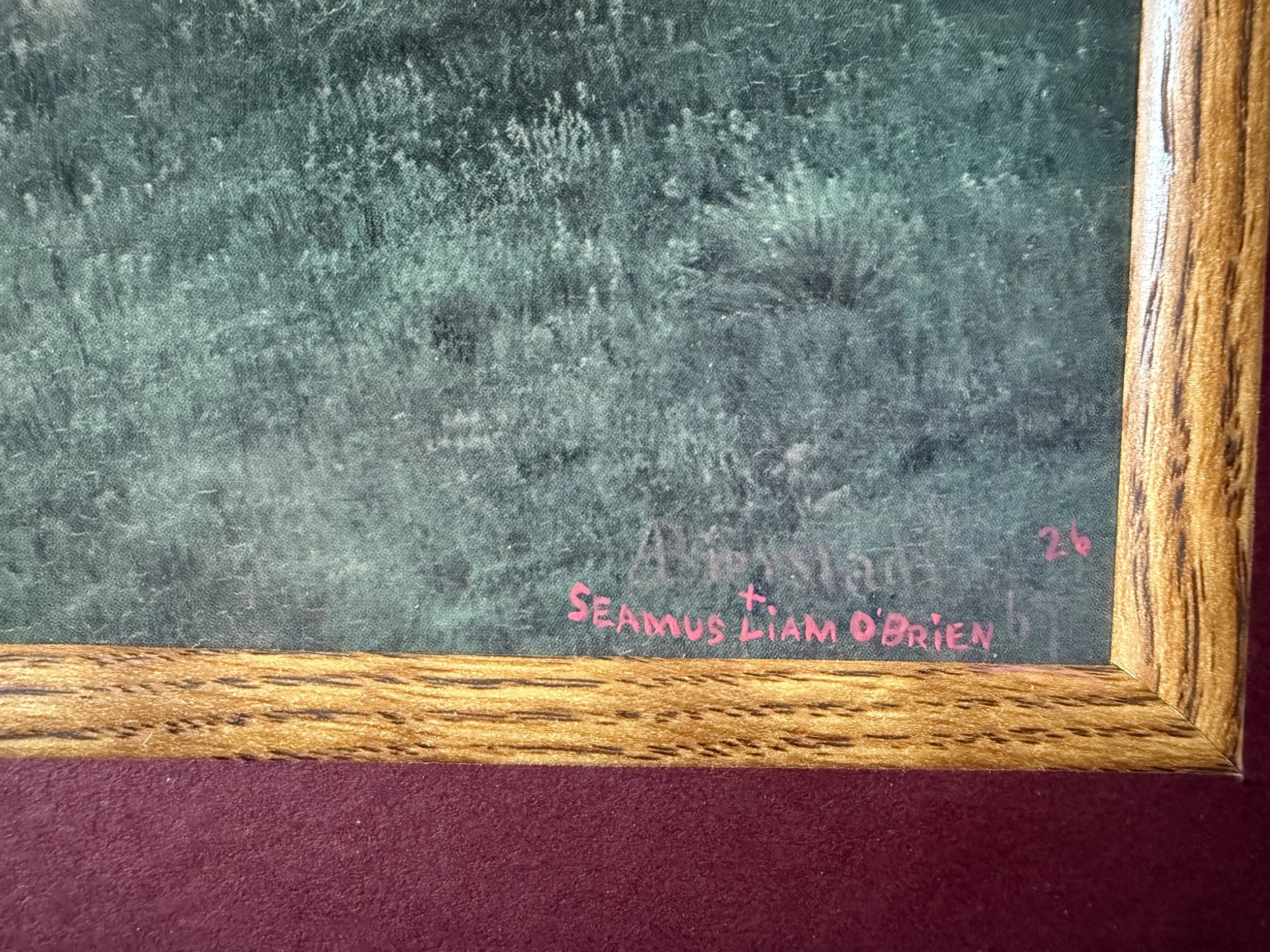 Detail of the artist signatures on a painting.