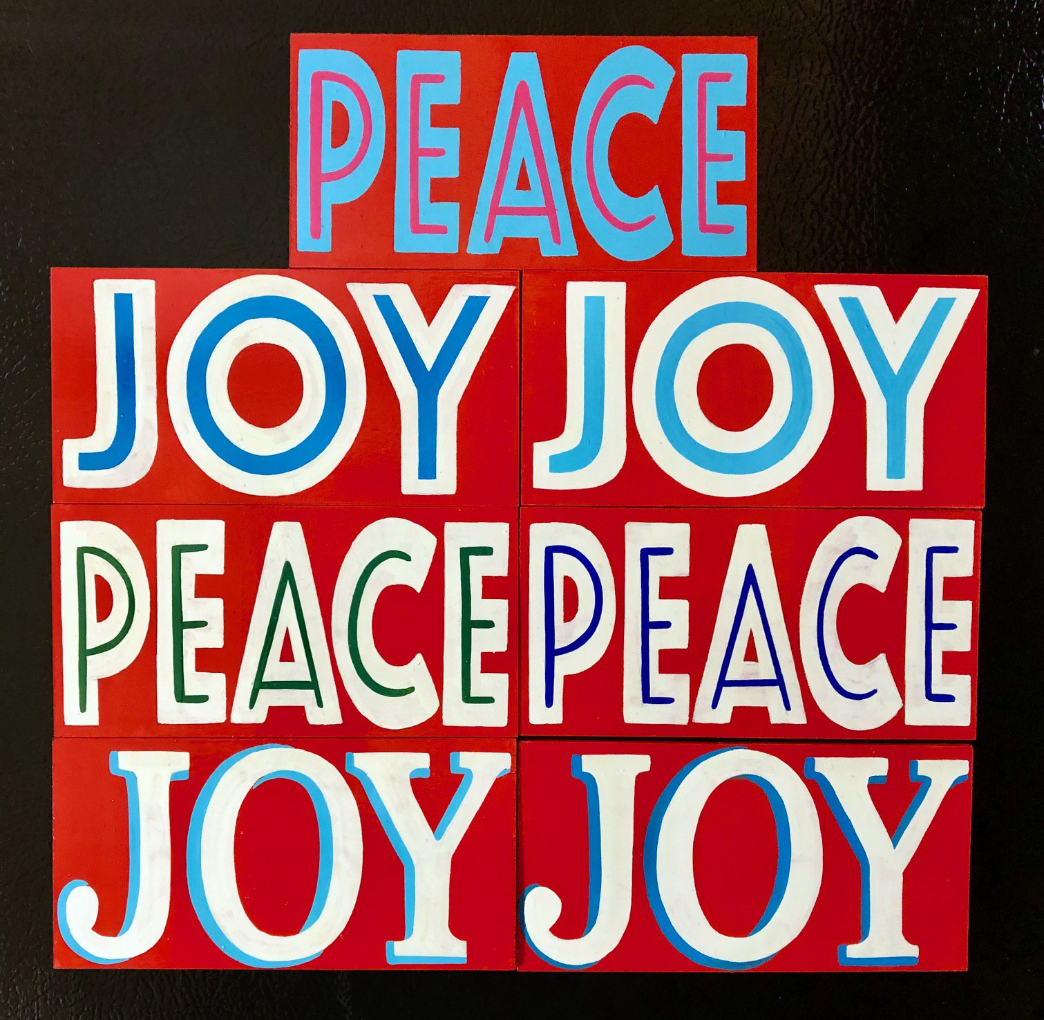 Hand painted holiday signs by Seamus Liam O'Brien