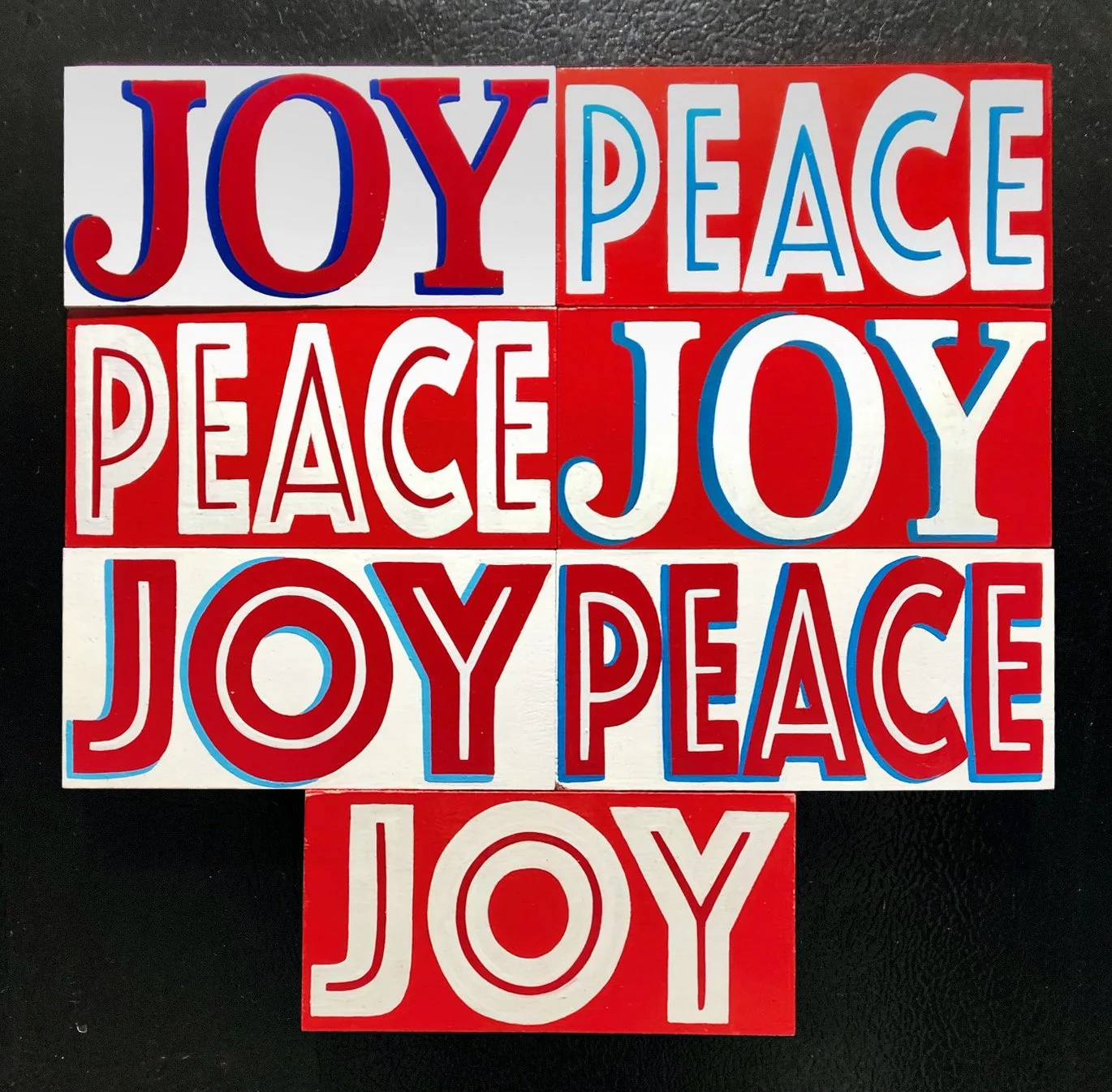 Hand painted holiday signs by Seamus Liam O'Brien
