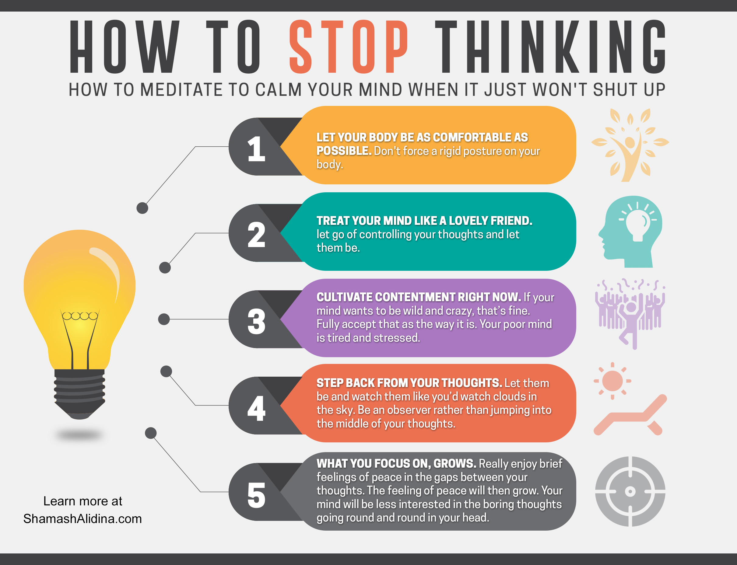 How To Stop Thinking [Infographic]