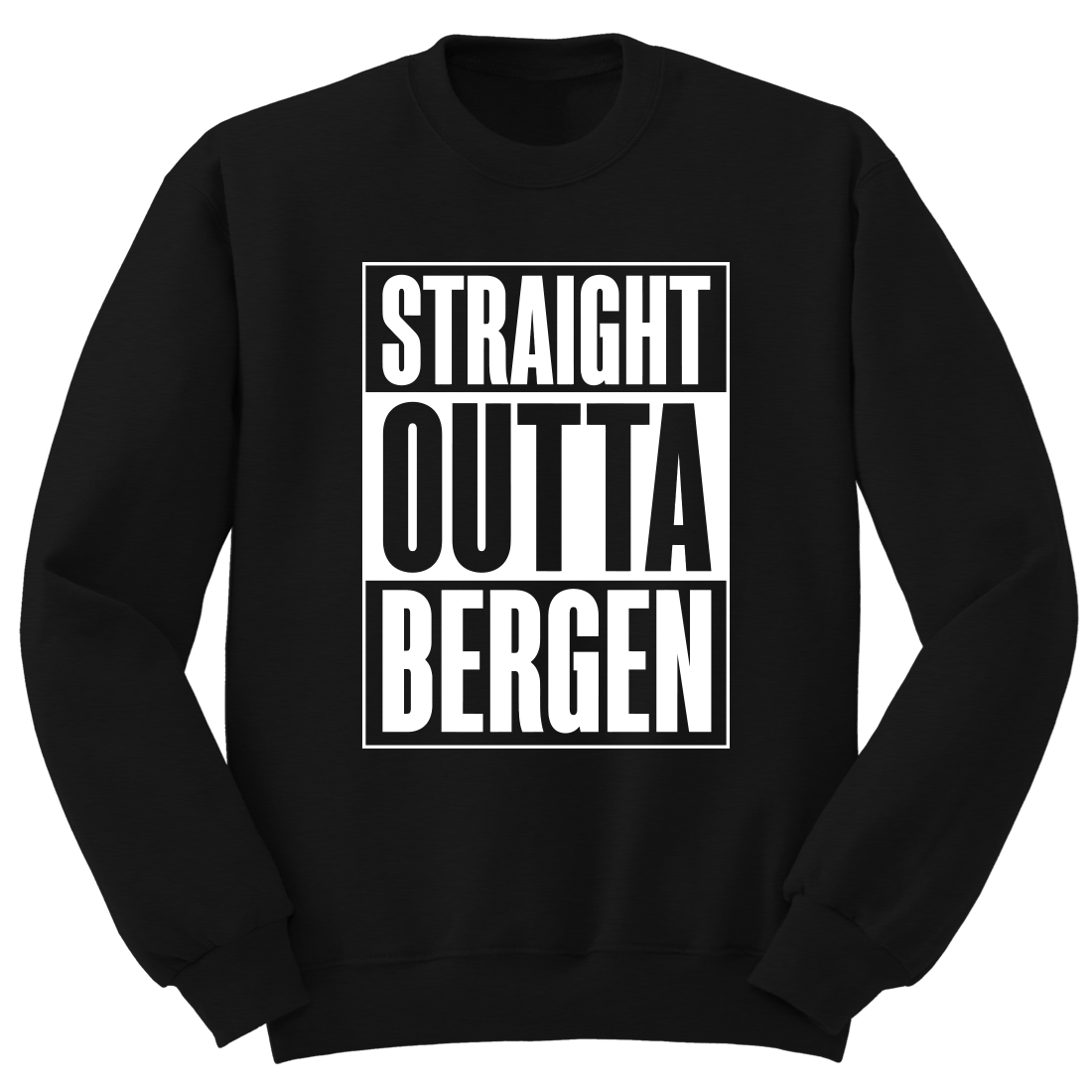 Straight Outta Bergen - genser svart