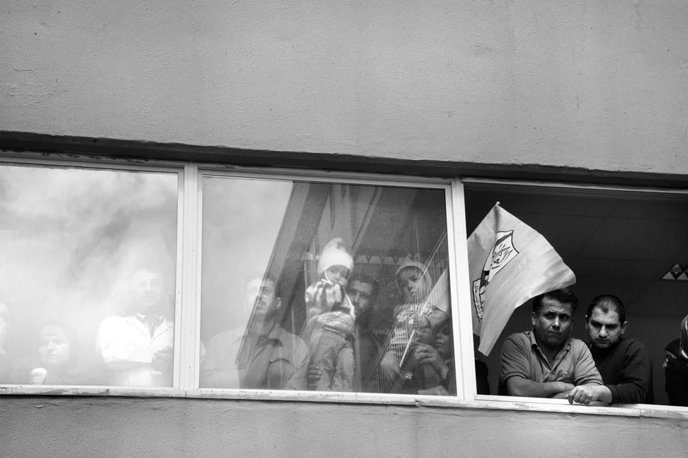  Palestinians attend a funeral of a Palestinian prisoner in Hebron. 