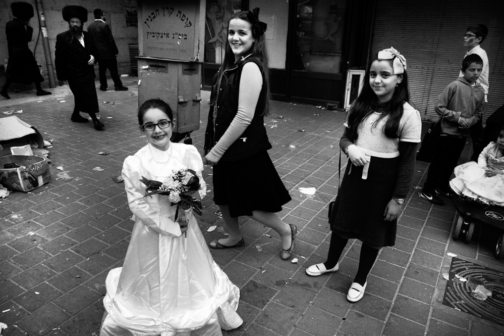  Celebration of Purim in Bnei Brak. 