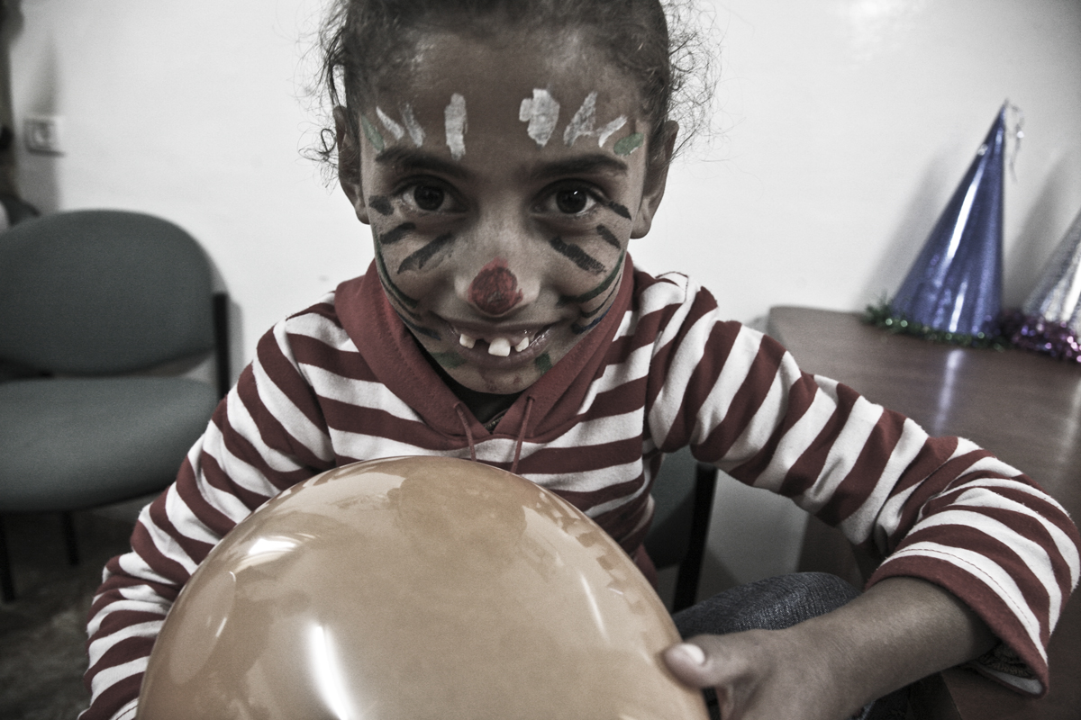 Issa at school, Disability Recourse Information Center in Yatta. She has limited mental abilities, and is one of the beneficiaries of the educational program for disabled people supported by Handicap International in Yatta, Hebron district, occupied