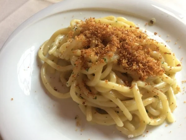 pici with fried breadcrumbs- a simple classic the kids love!