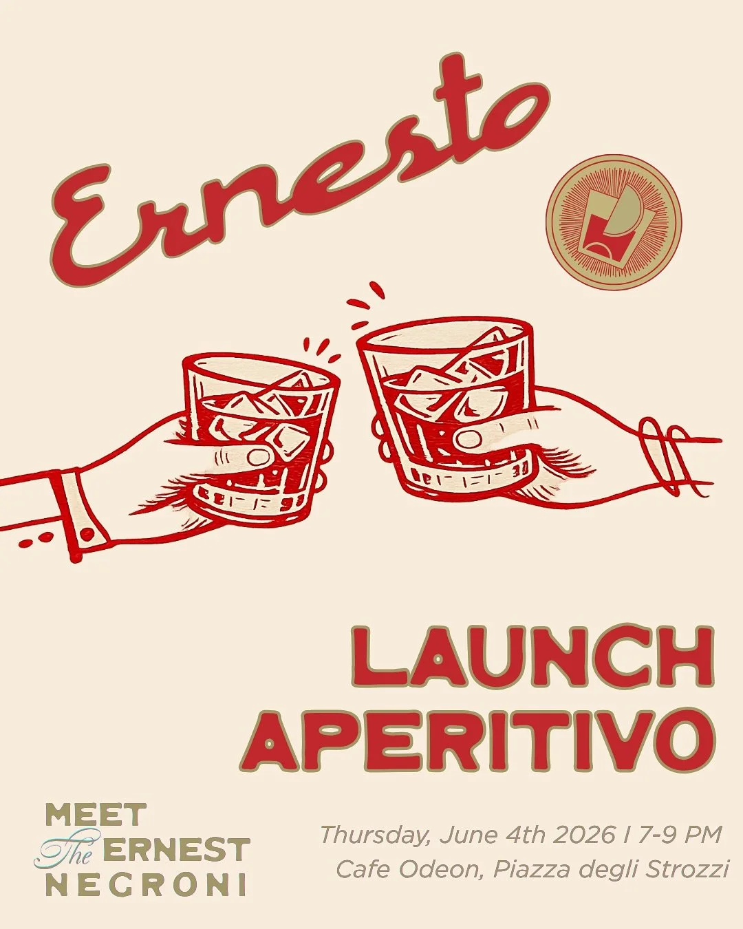 Mark your calendars! I&rsquo;m extremely excited (and terrified) to invite you to meet @ernesto.drinks in Florence, Italy!

A little bit of background: Ernesto is Florence&rsquo;s 1st bottled low-abv earnest Negroni built with 13.5% 
i.e. the same st