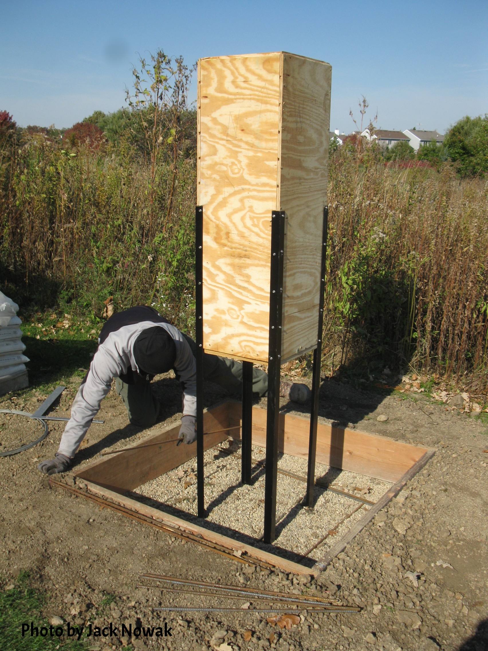 Chimney Swift tower base installation
