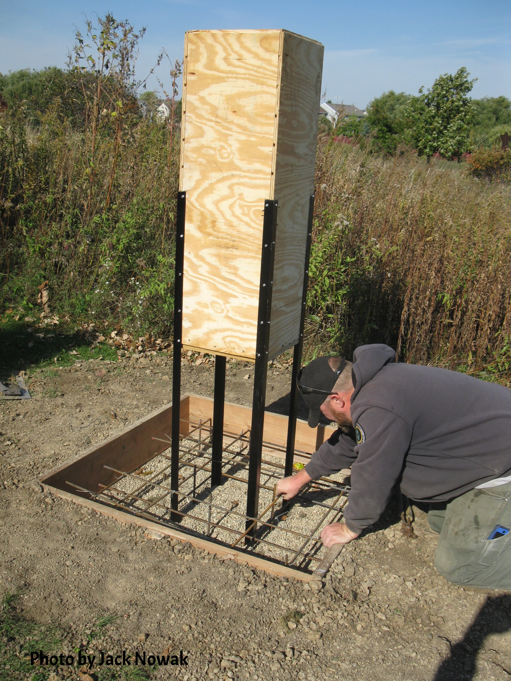 Chimney Swift tower base installation