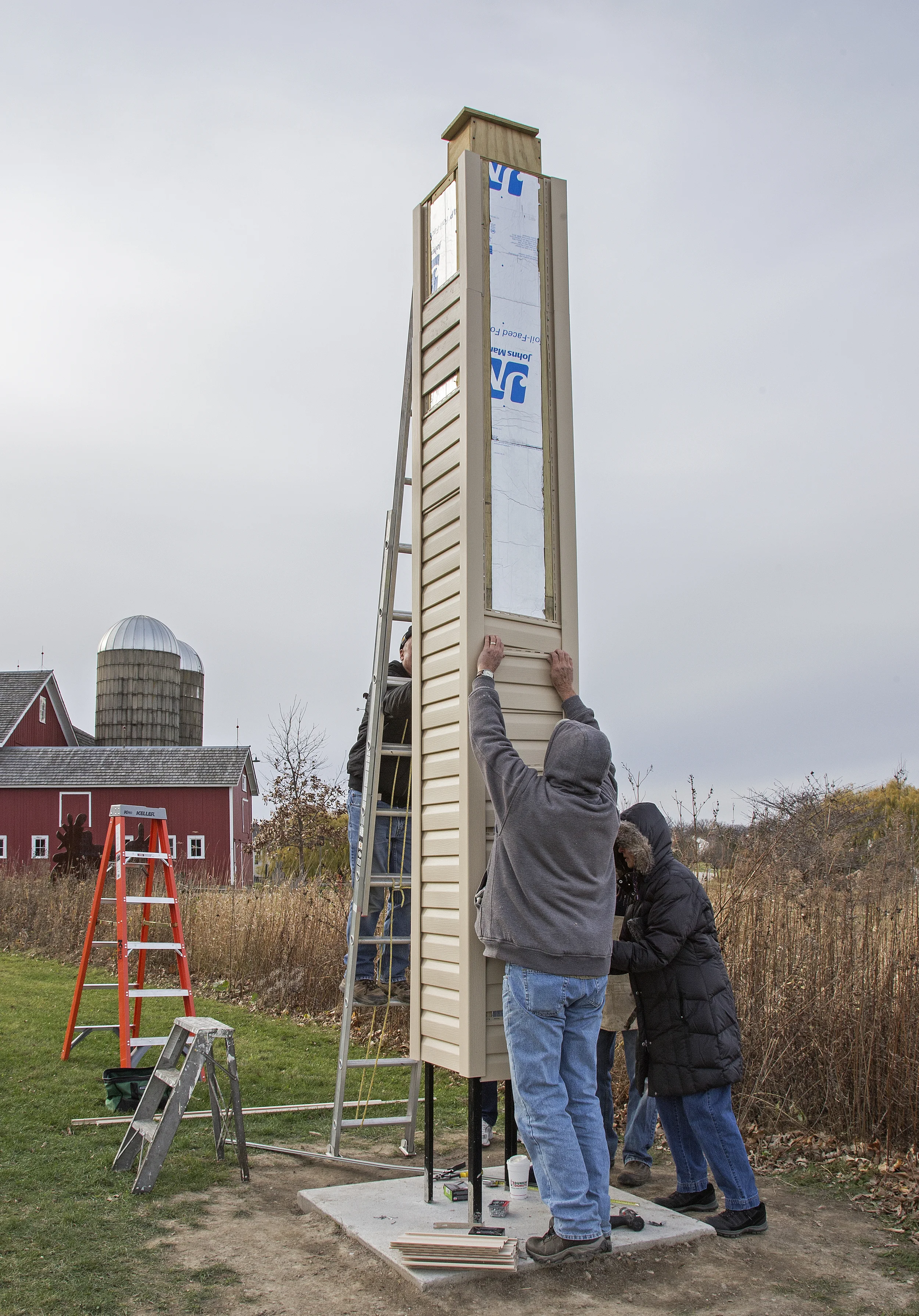 Chimney Swift tower siding installation