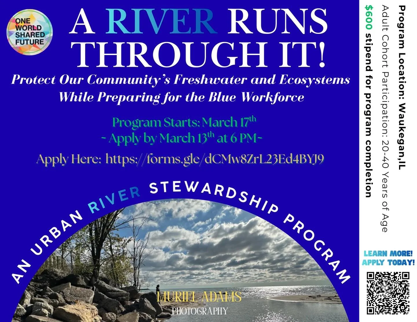 Our partners at @owsf_lc are recruiting participants for their Urban River Stewardship Program. The program begins March 17 in Waukegan. 

Participants attend 10 in-person sessions, connect with environmental leaders, and receive a $600 stipend and C