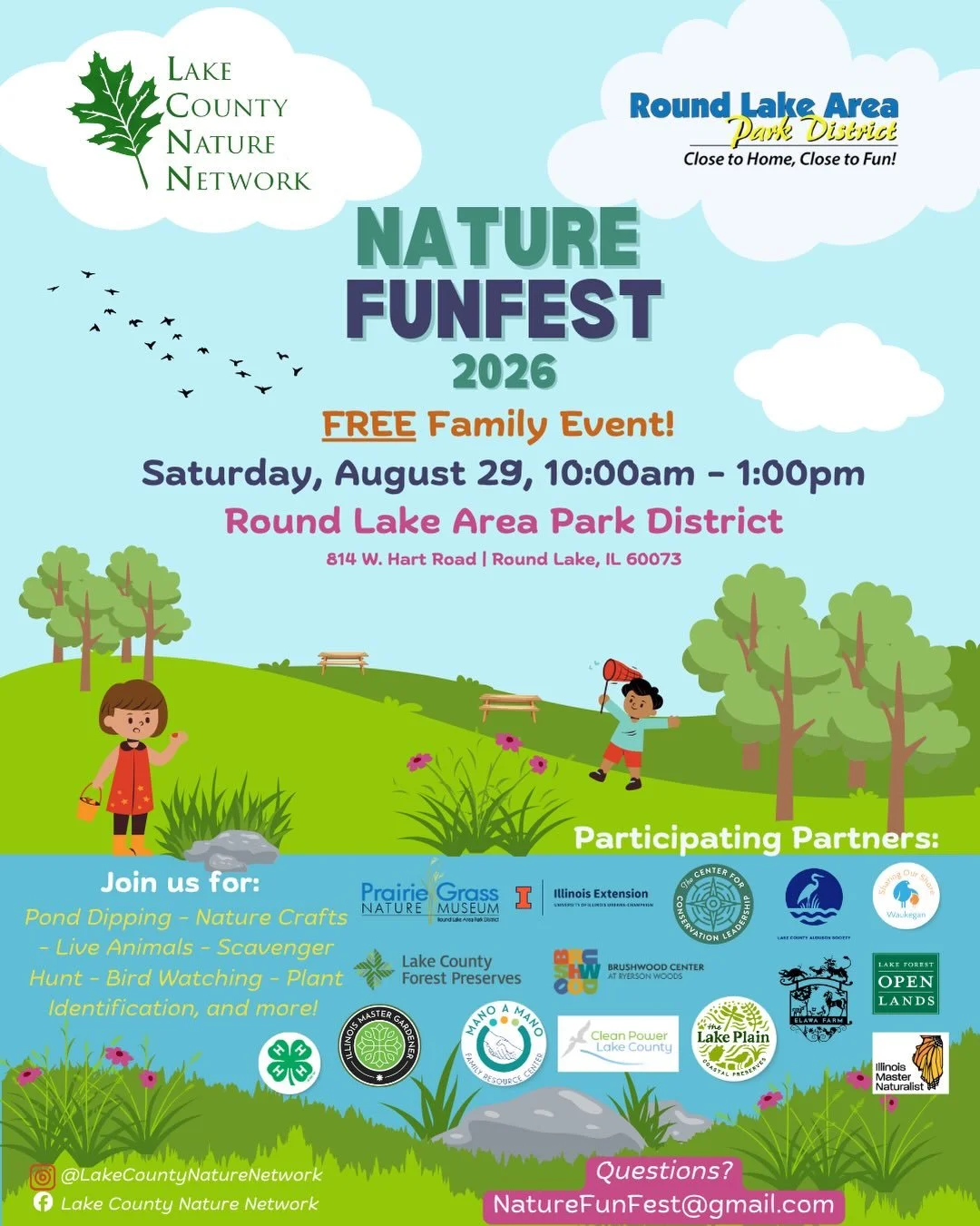 🌿🐦 NATURE FUNFEST IS THIS SATURDAY!

Birds, nature walks, food trucks, games and a whole lot of outdoor fun... sounds like a pretty great way to spend a Saturday morning!

Join Lake County Audubon Society and our friends from the Lake County Nature