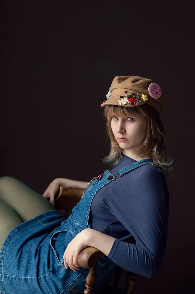 Studio portrait of teen.