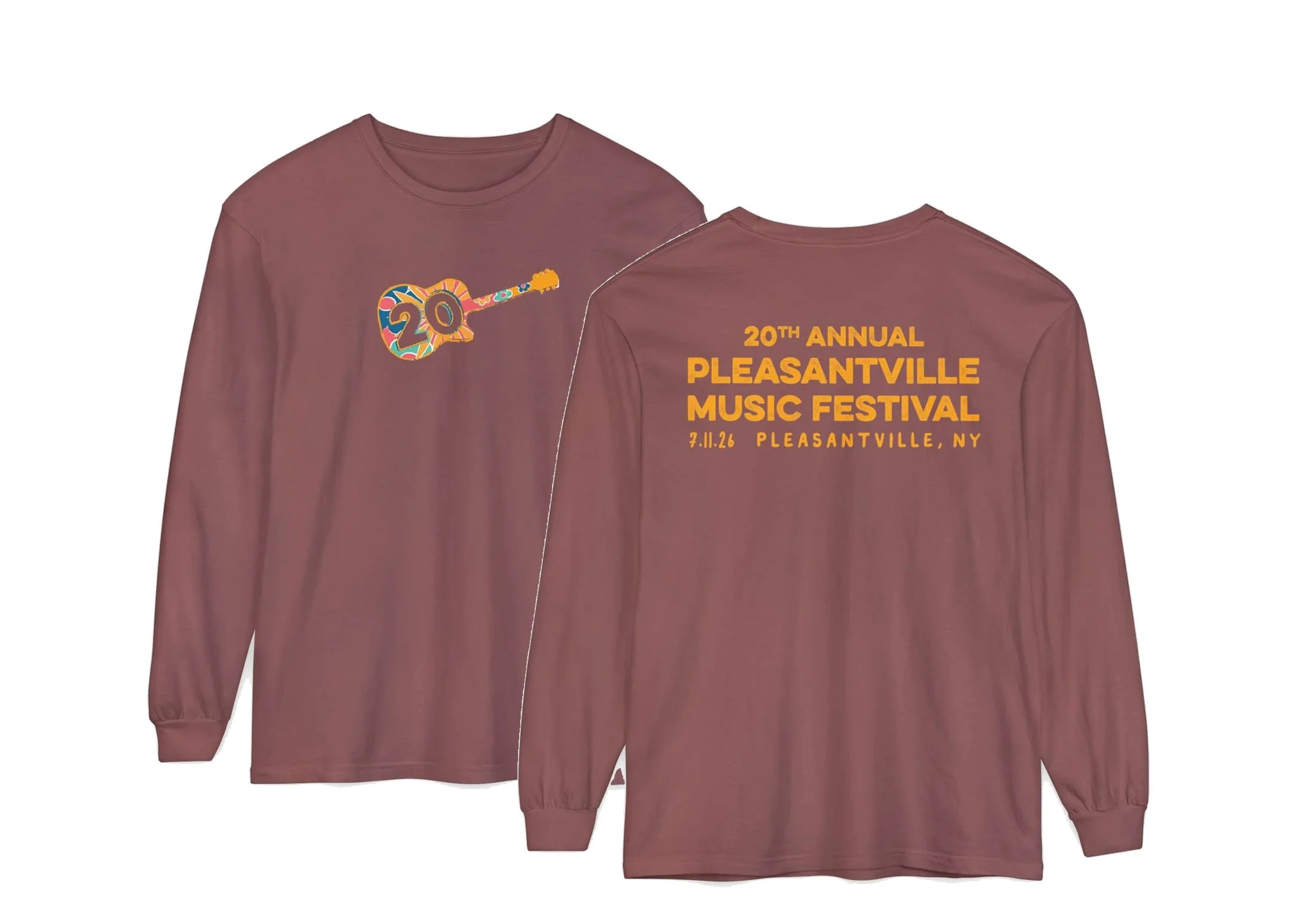 Unisex Pleasantville Music Festival 20th Anniversary Long Sleeve Tee