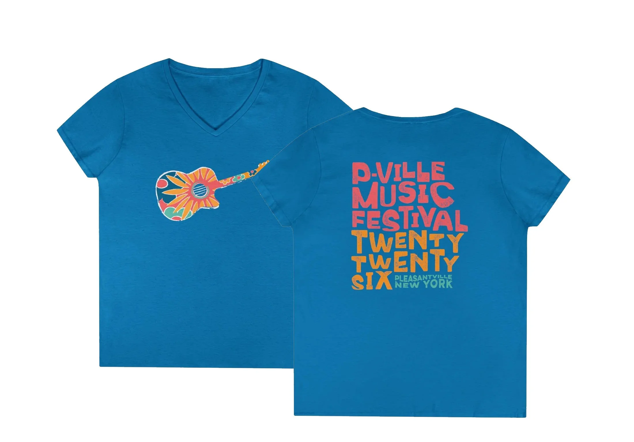 Women's 2026 Pleasantville Music Festival V-Neck Tee