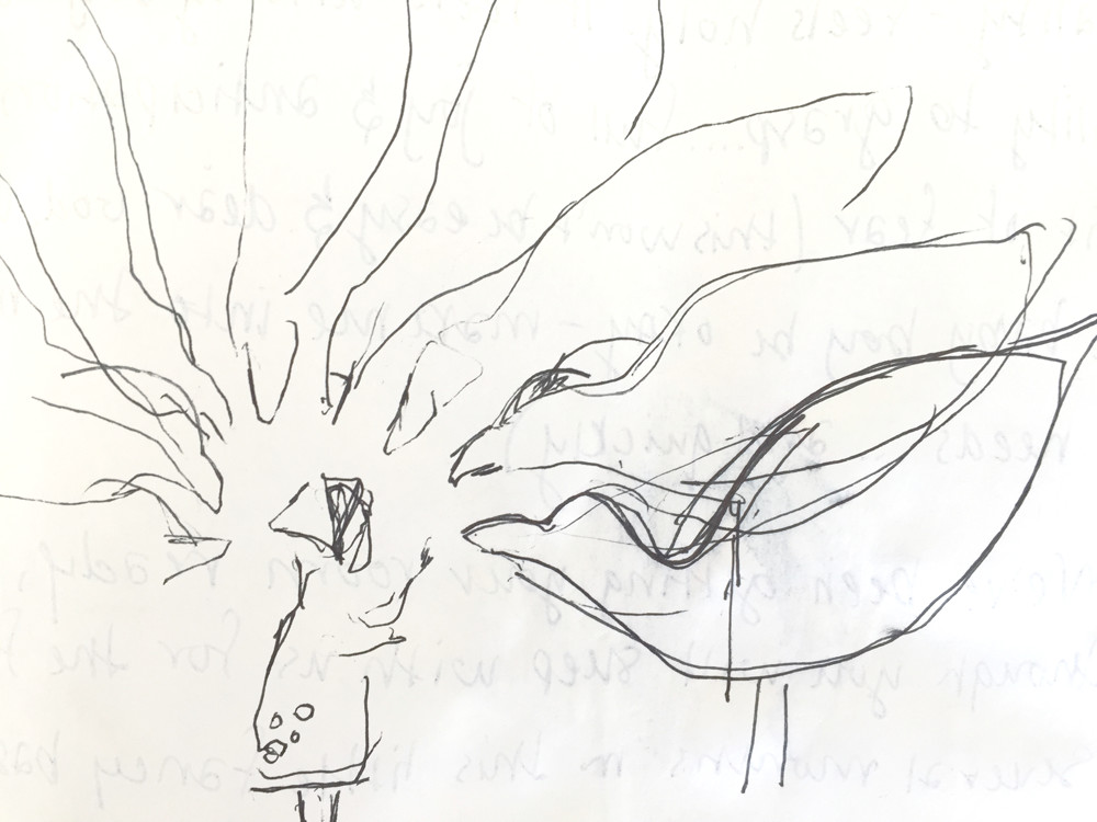 My initial sketches are always suuper loose...just trying to get the concept and basic shapes...I think I liked the birds being so big for a couple reasons...eye contact, playing with physical stature connecting with metaphoric stature, relational vulnerability, a feeling of strength and wildness...