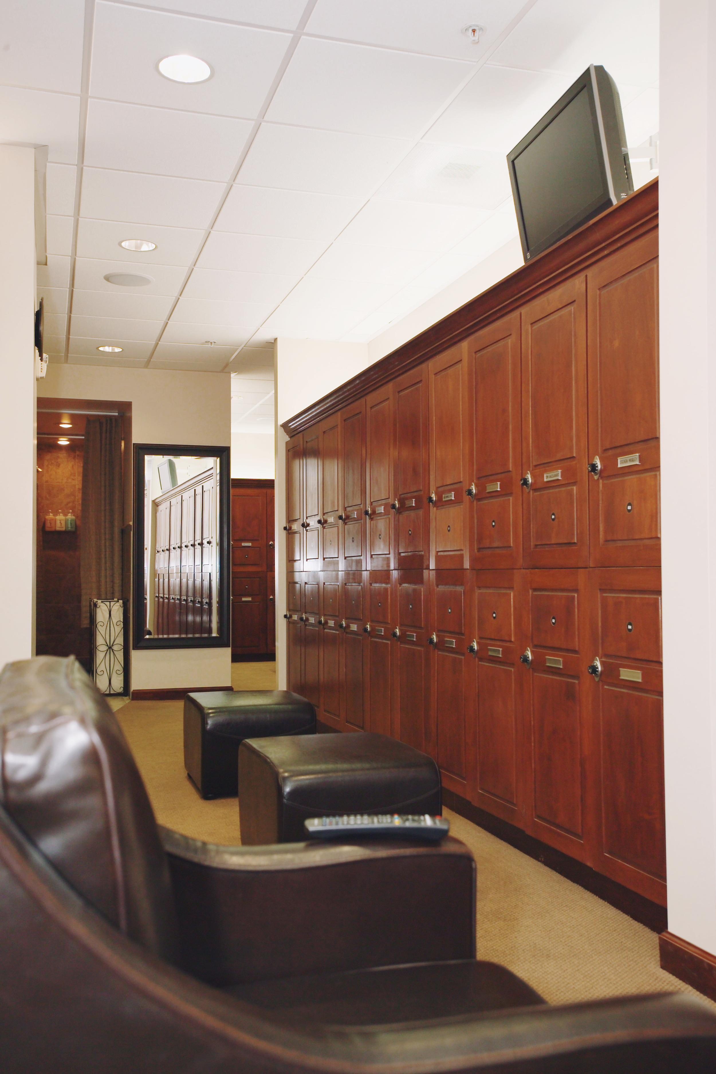 Ex Locker room chairs lockers.JPG