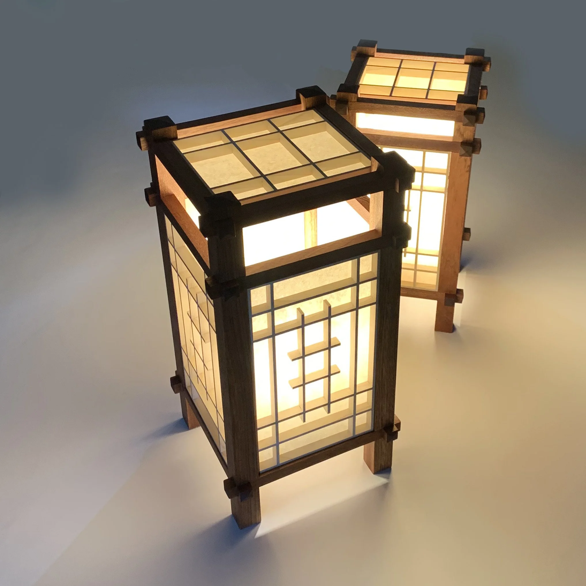 Two shoji lamps illuminated.jpg