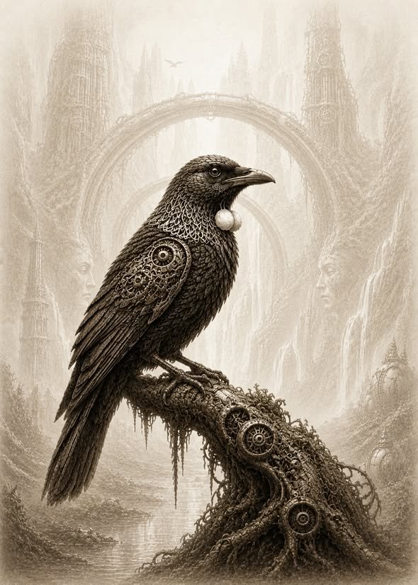 Native Bird on a Biomechanical Perch
