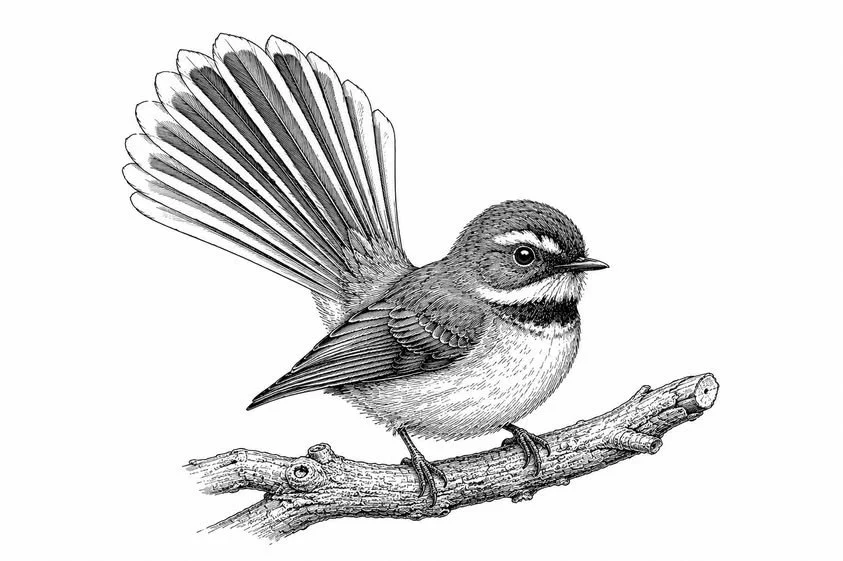 Fine-Line New Zealand Fantail