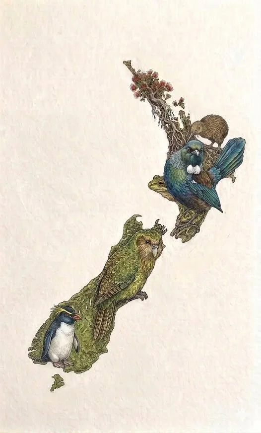 New Zealand Native Bird Map