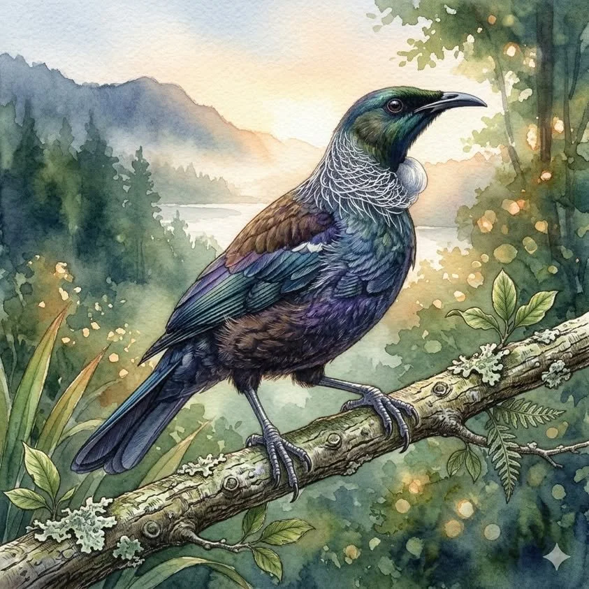 Tūī in the Native Forest