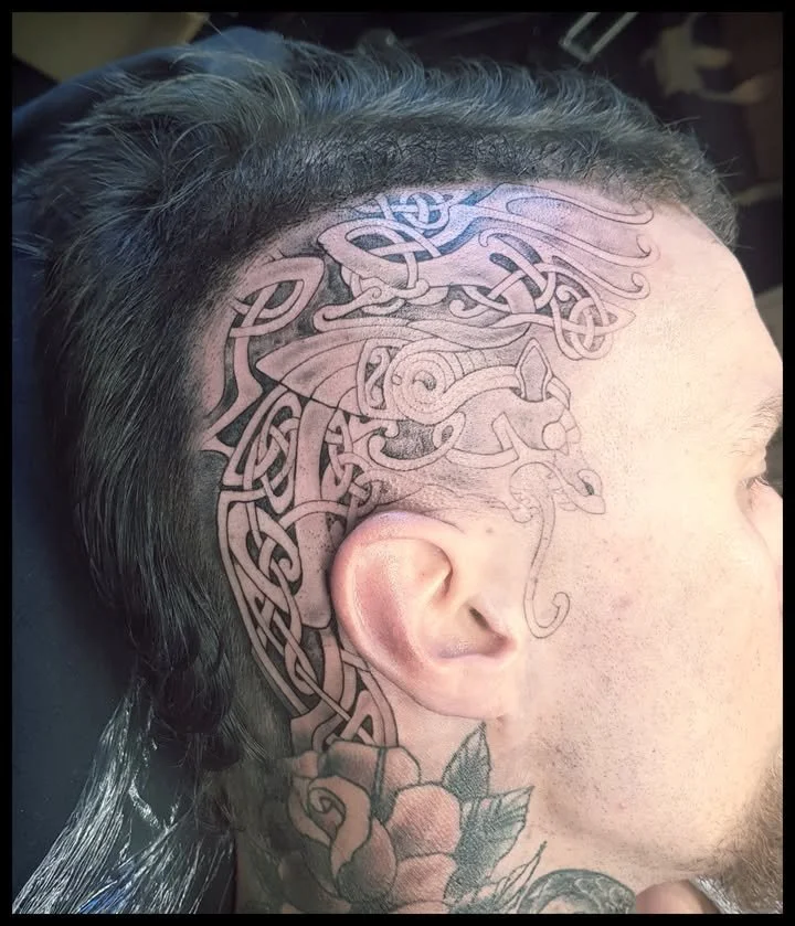 Celtic Knotwork Head Tattoo