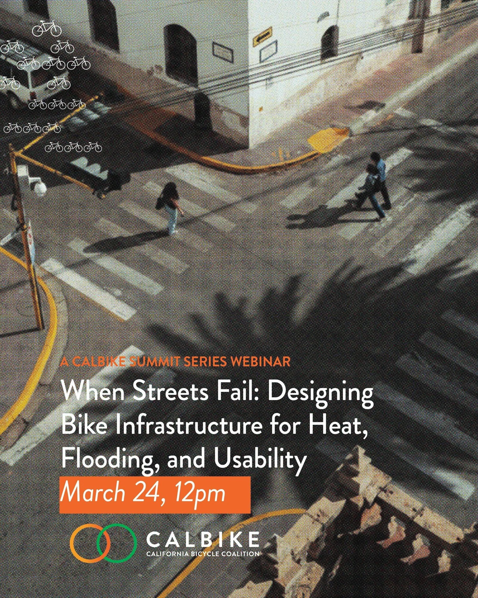 We talk a lot about whether bike infrastructure exists. We talk much less about whether it works. A bike lane that floods every January isn't really a bike lane. A sidewalk that hits 110 degrees by noon isn't really usable. 

Join us March 24 at 12pm