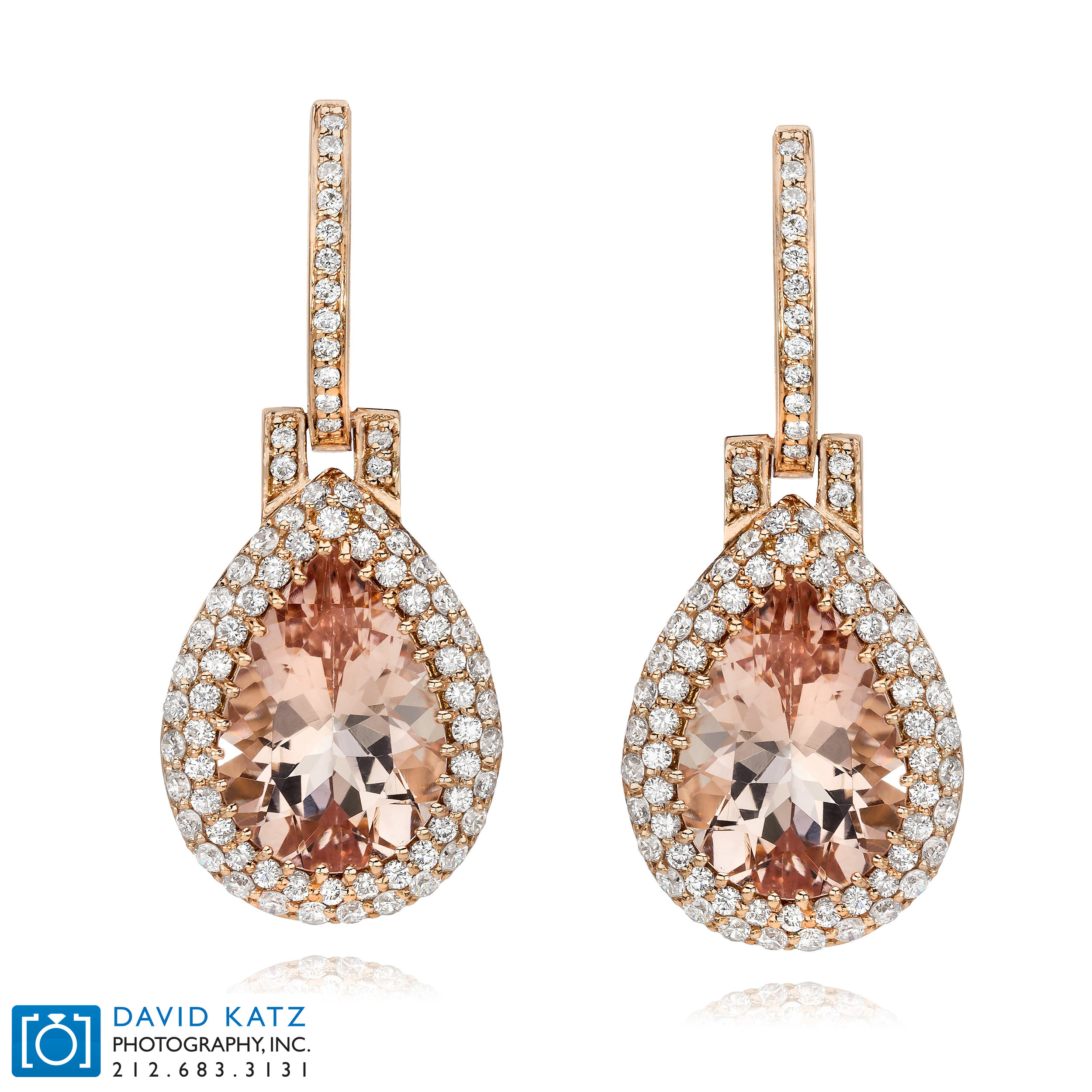 Morganite Rose Gold Diamond Halo Earrings Front_NEWLOGO.jpg