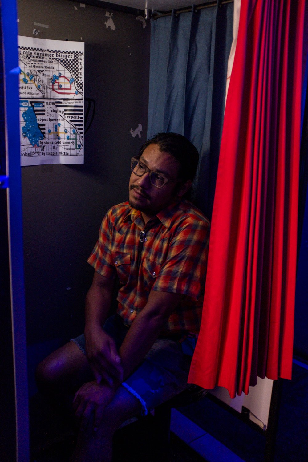 Jonathan in the photo booth. Chicago, Illinois, 2023