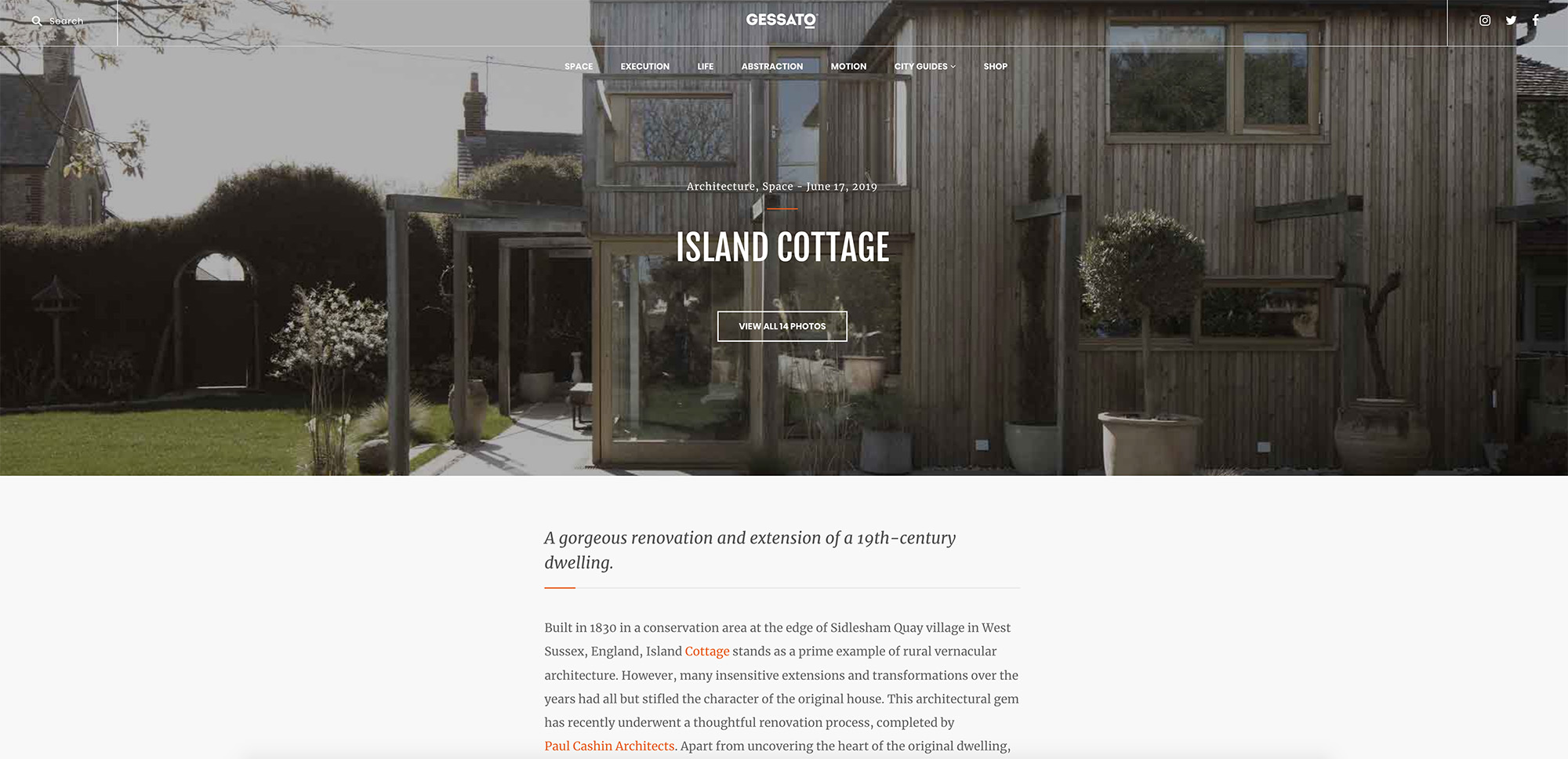 06.19 Island Cottage featured on Gessato