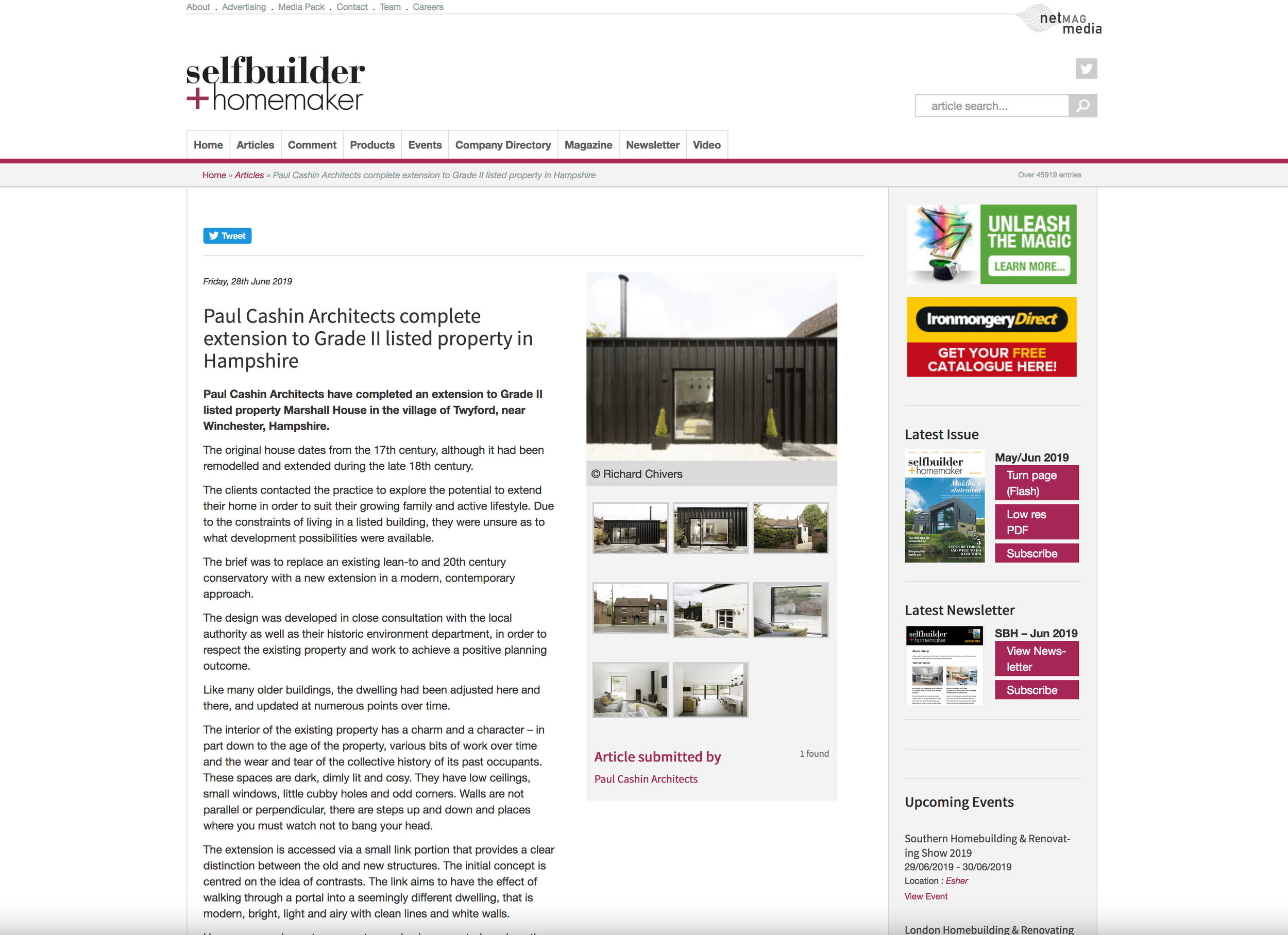 06.19 Marshall House featured in Selfbuilder + Homemaker