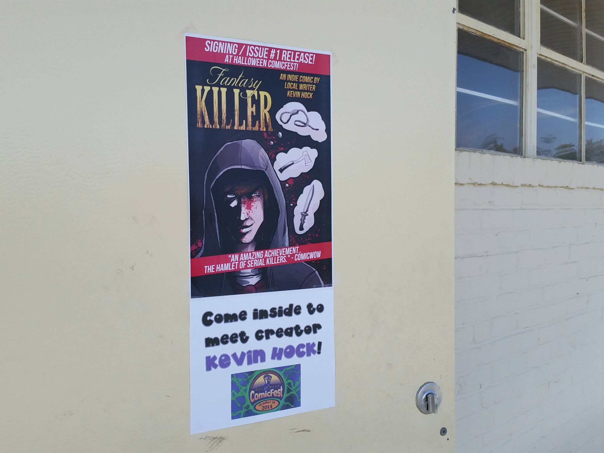 Sign outside the Cosmic Comix Halloweenfest