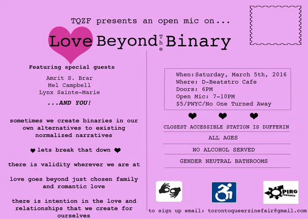 Reading at the Toronto Queer Zine Fair Open Mic!