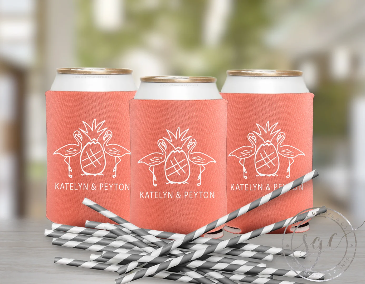 Can Coolers - Pineapple Flamingo 