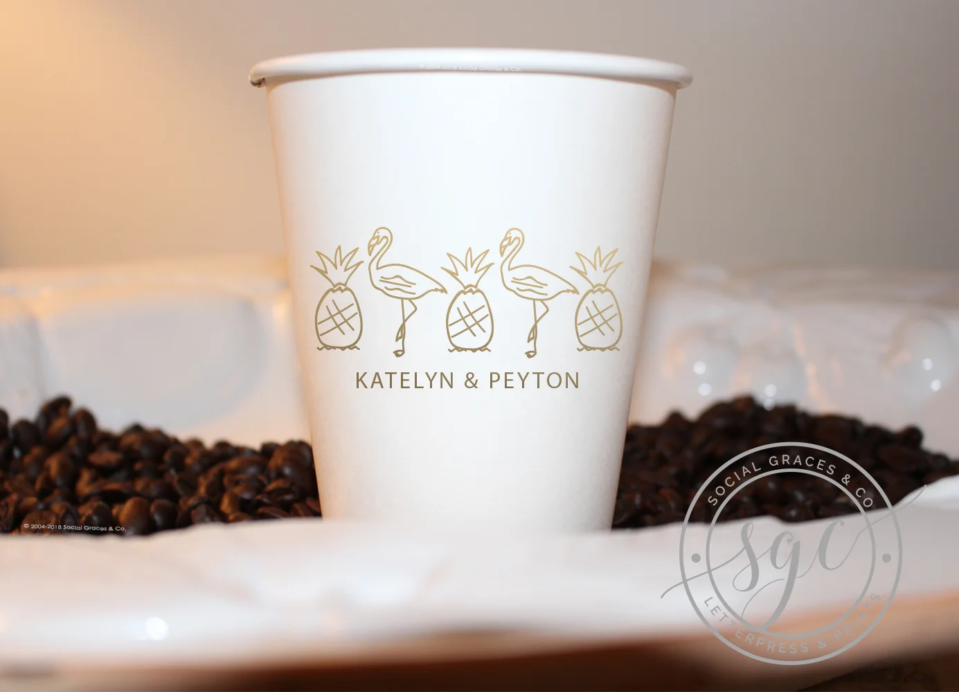 Paper Cups - Pineapple Flamingo