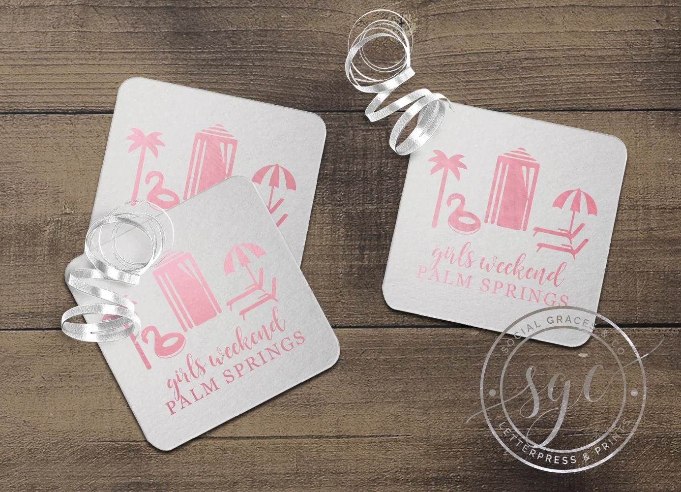 Coasters-  Flamingo Floatie Pool Party
