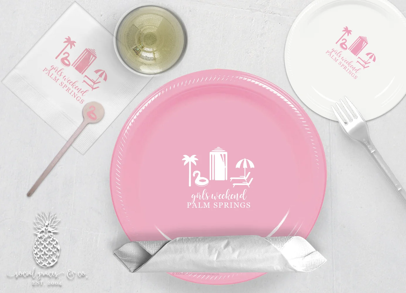 Flamingo Floatie Party Plates