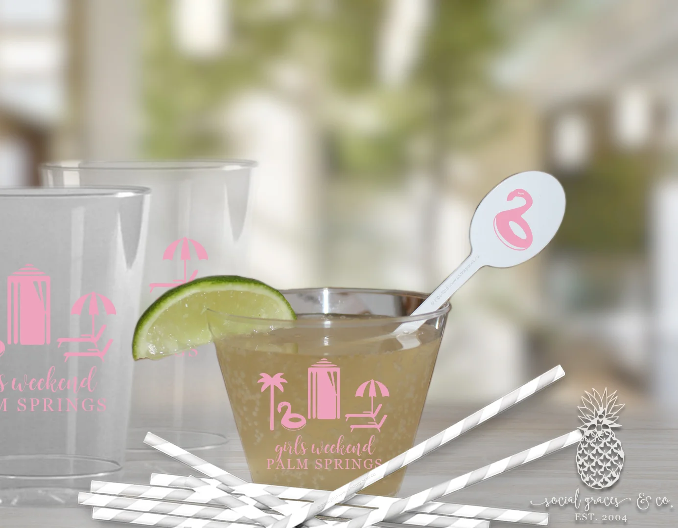 Disposable Cups - Flamingo Floatie Pool Party