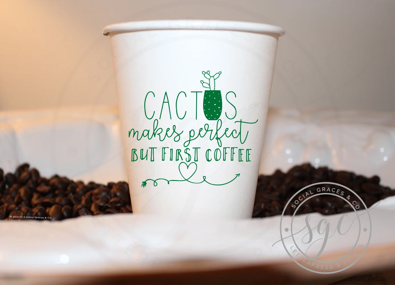 Cactus Paper Coffee Cups