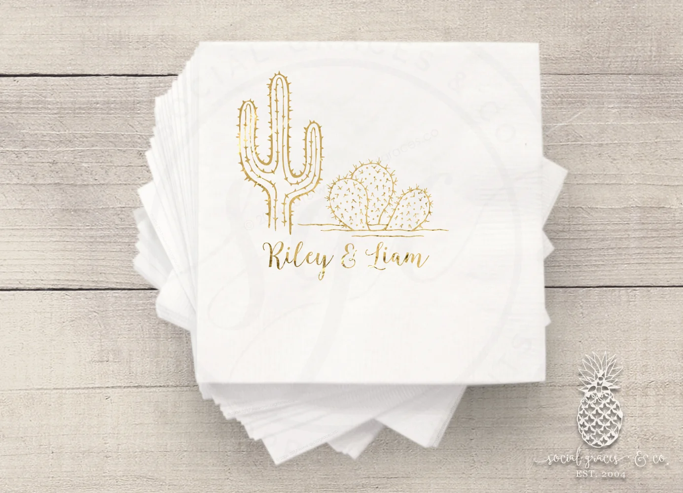 Desert Cactus Foiled Napkins