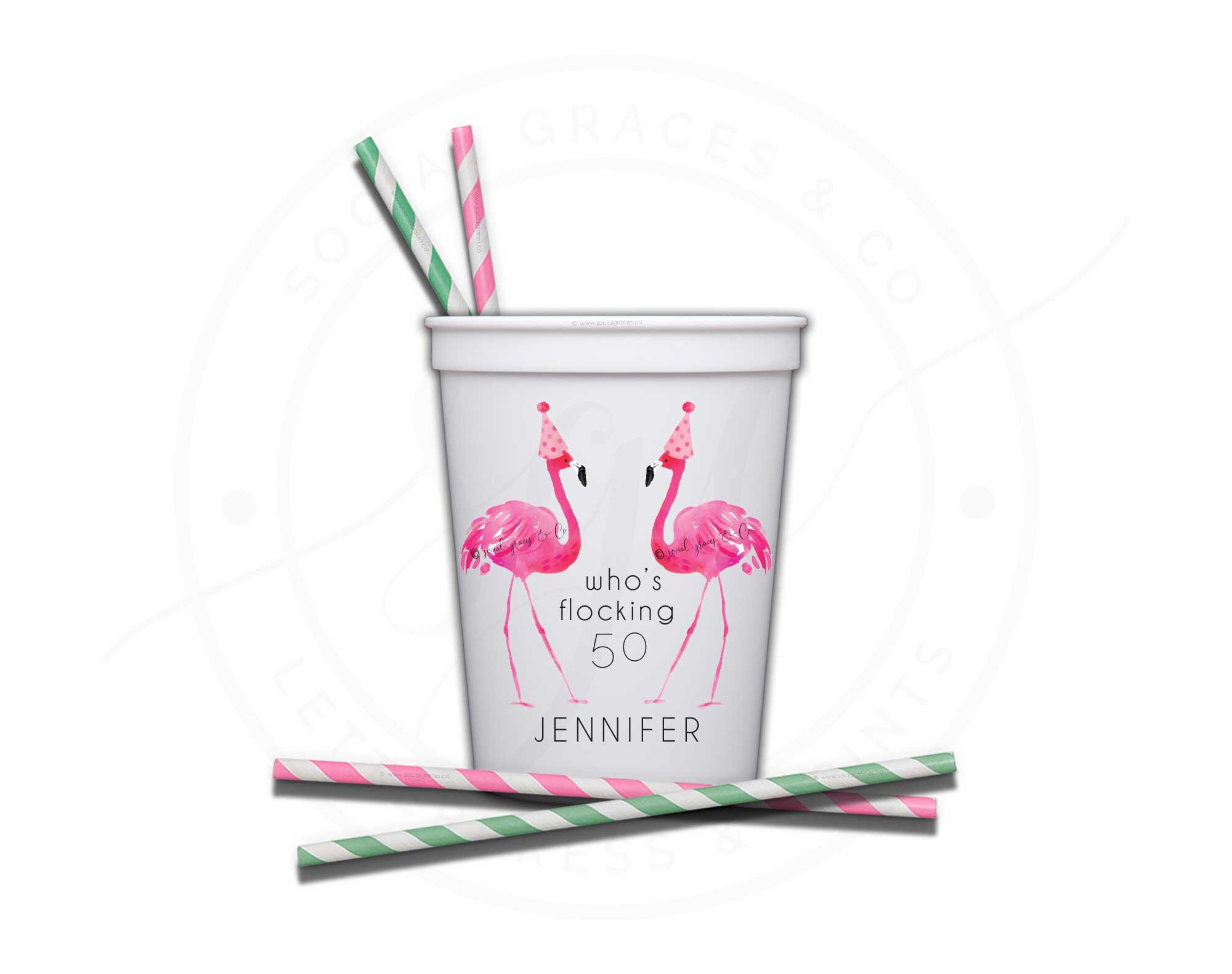 Flamingo Birthday Cups