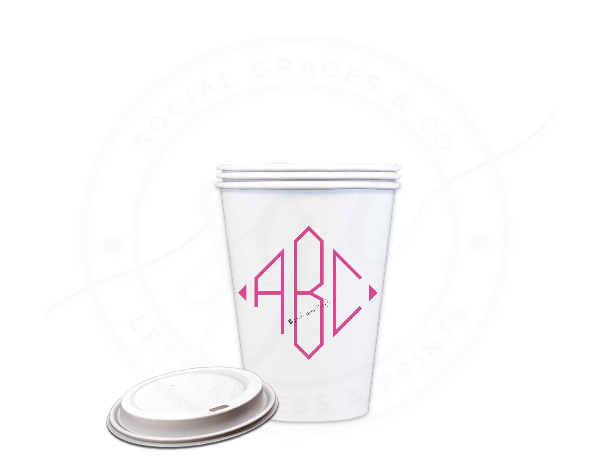 Diamond Monogram Cups