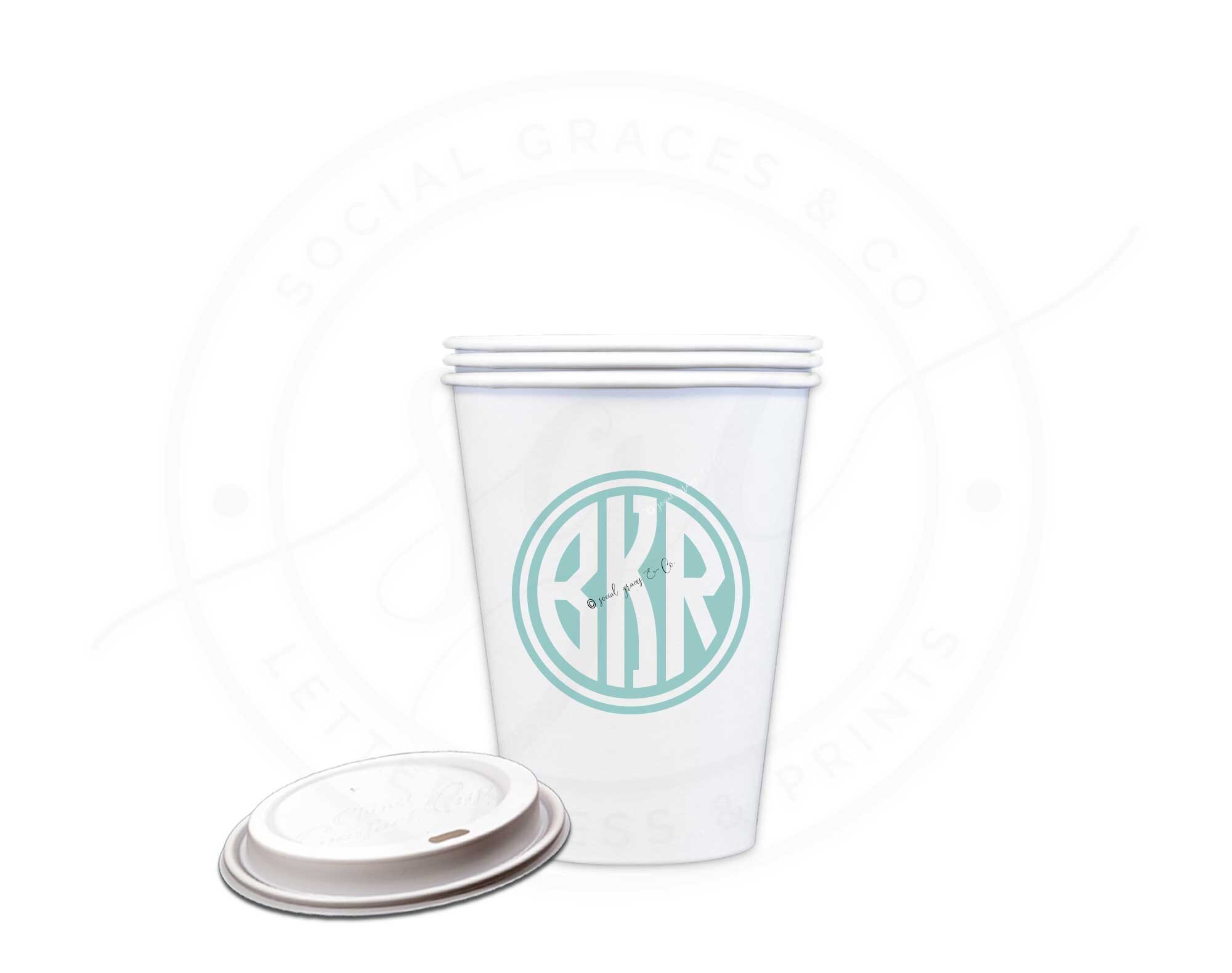 Circle Monogram Paper Cups